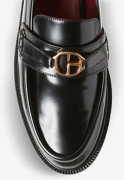 Womens Noir / Gris Aude Patent Leather Loafers Eur 39 / 6 Uk Women - Image 2