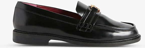 Womens Noir / Gris Aude Patent Leather Loafers Eur 39 / 6 Uk Women