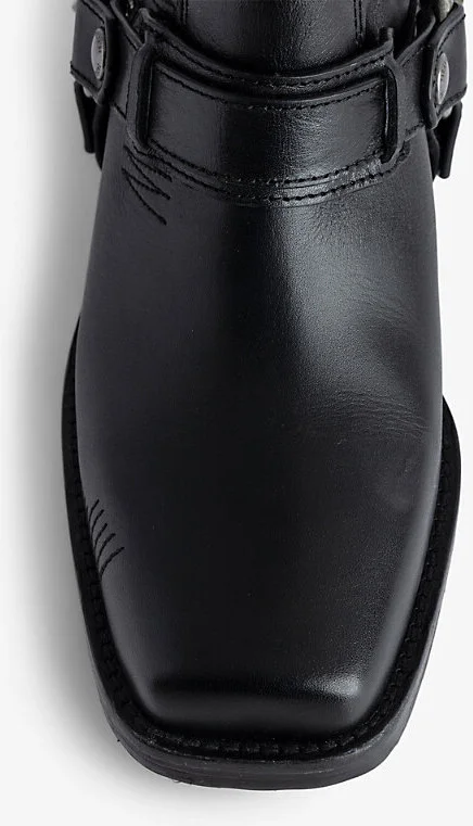 Womens Noir Igata Metal-Chain Leather Ankle Boots Eur 41 / 7 Uk Men - Image 2