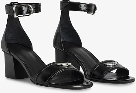 Womens Noir Logo-Plaque Leather Heeled Sandals Eur 38/5 Uk Women - Image 2