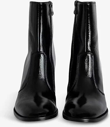 Womens Noir Preiser Wing-Embellished Heeled Leather Ankle Boots Eur 39 / 6 Uk Women - Image 2