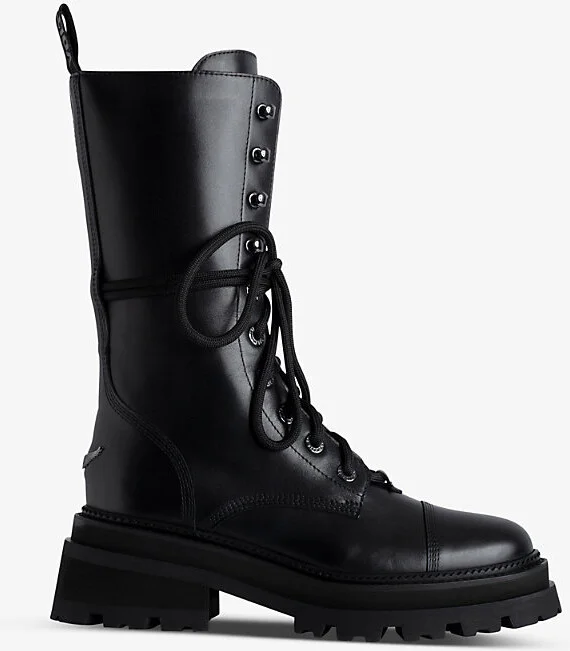 Womens Noir Wing-Embellished Leather Ankle Boots Eur 40 / 7 Uk Women