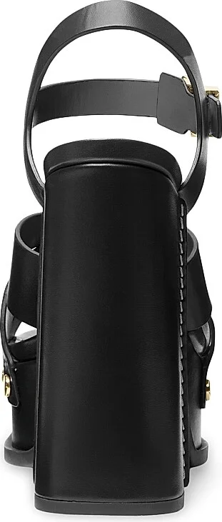 Women's Nora 125MM Leather Platform Sandals - Black - Size 8 - Image 3