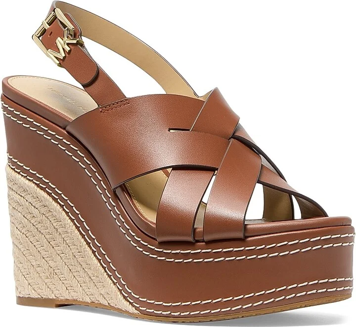 Women's Nora 125MM Leather Platform Wedge Slingback Sandals - Black - Size 6 - Image 4