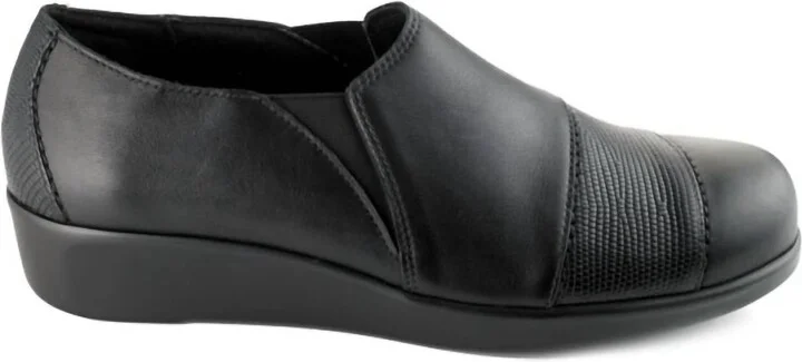 Women's Nora Shoes - Wide In Black/lizard