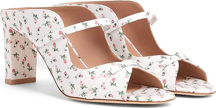 Women's Norah 70MM Floral-Print Block Heel Sandals - White - Size 11 - Image 2