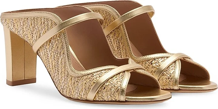 Women's Norah 70MM Metallic Raffia Sandals - Antique Gold - Size 11.5 - Image 2