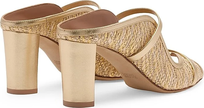 Women's Norah 70MM Metallic Raffia Sandals - Antique Gold - Size 11.5 - Image 3