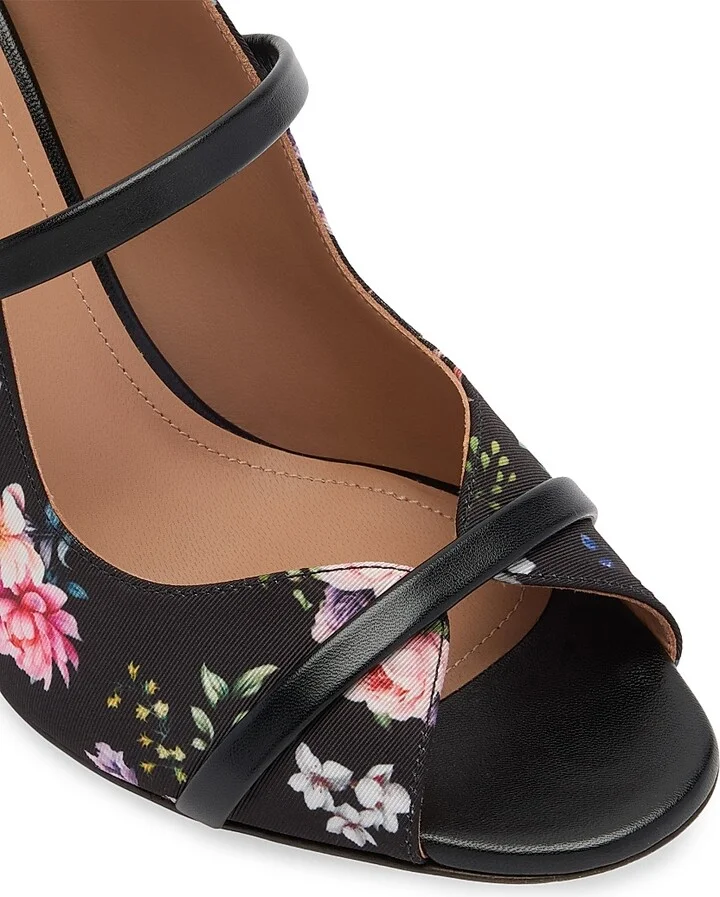 Women's Norah 85MM Floral-Printed Grosgrain Sandals - Black - Size 11.5 - Image 4