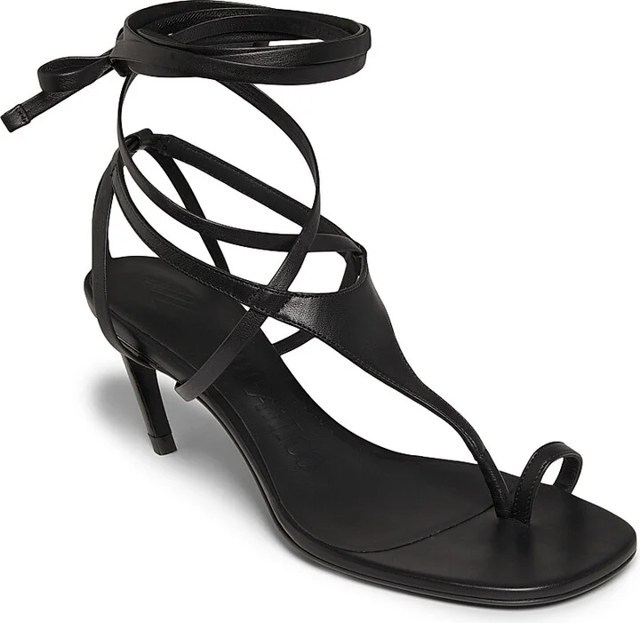 Women's Nova 65MM Leather Sandals - Black - Size 6 - Image 2