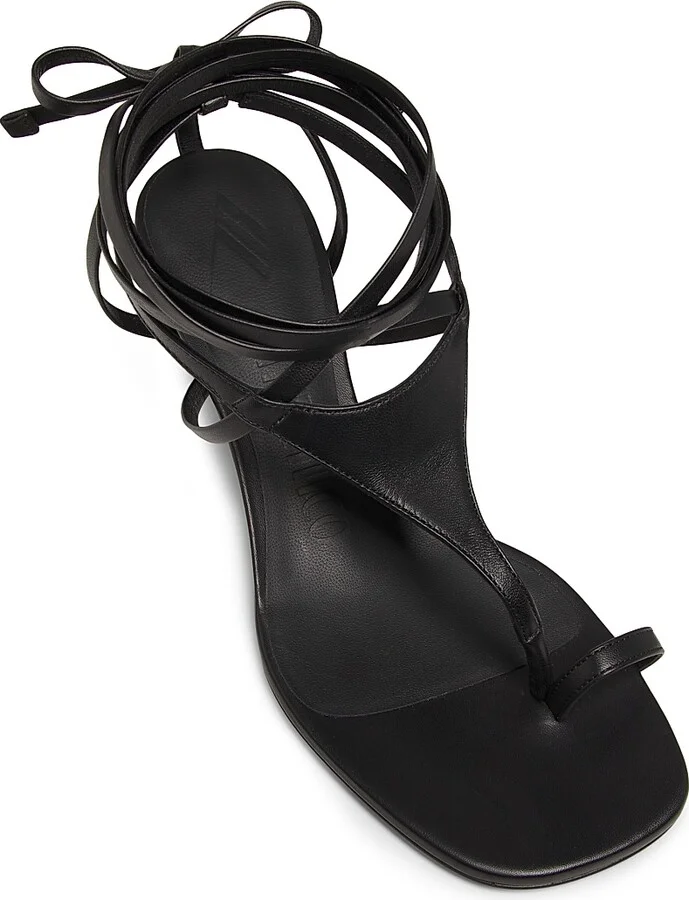 Women's Nova 65MM Leather Sandals - Black - Size 6 - Image 4