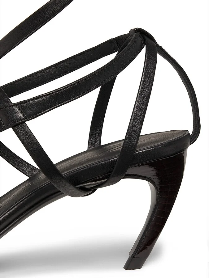 Women's Nova 65MM Leather Sandals - Black - Size 6 - Image 5