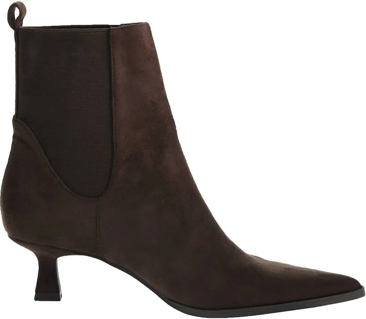 Women's Nova Pointed Toe Heel Boot In Chocolate Brown Suede