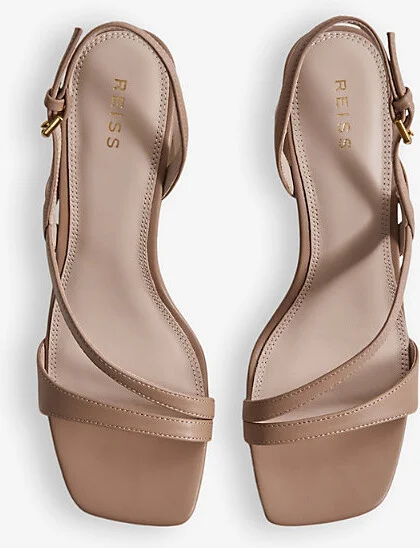 Womens Nude Alice Block-Heel Leather Sandals Eur 40 / 7 Uk Women - Image 2