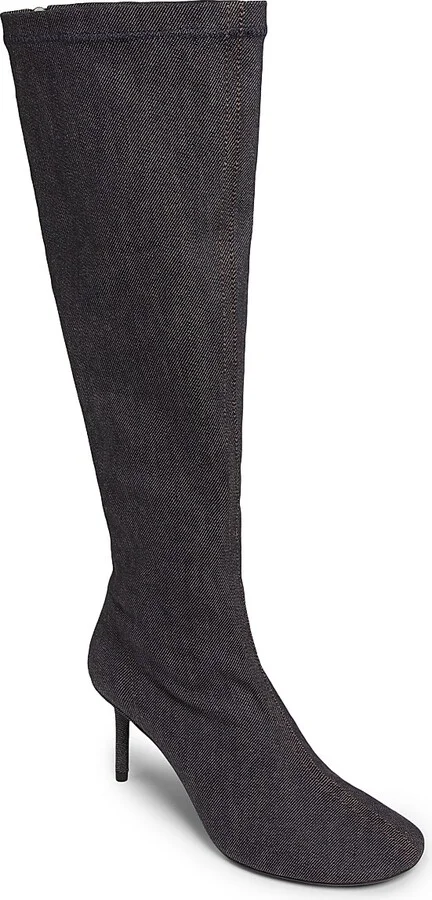 Women's Nude Denim 75MM Stiletto Boots - Dark Heather Grey - Size 6 - Image 2