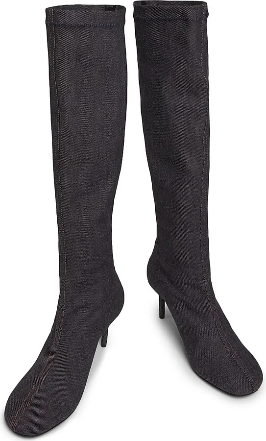 Women's Nude Denim 75MM Stiletto Boots - Dark Heather Grey - Size 6 - Image 4