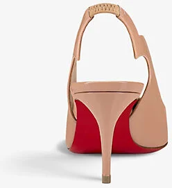 Womens Nude Hot Chick 70 Patent-Leather Slingback Sandals Eur 38/5 Uk Women - Image 2