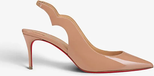 Womens Nude Hot Chick 70 Patent-Leather Slingback Sandals Eur 38/5 Uk Women
