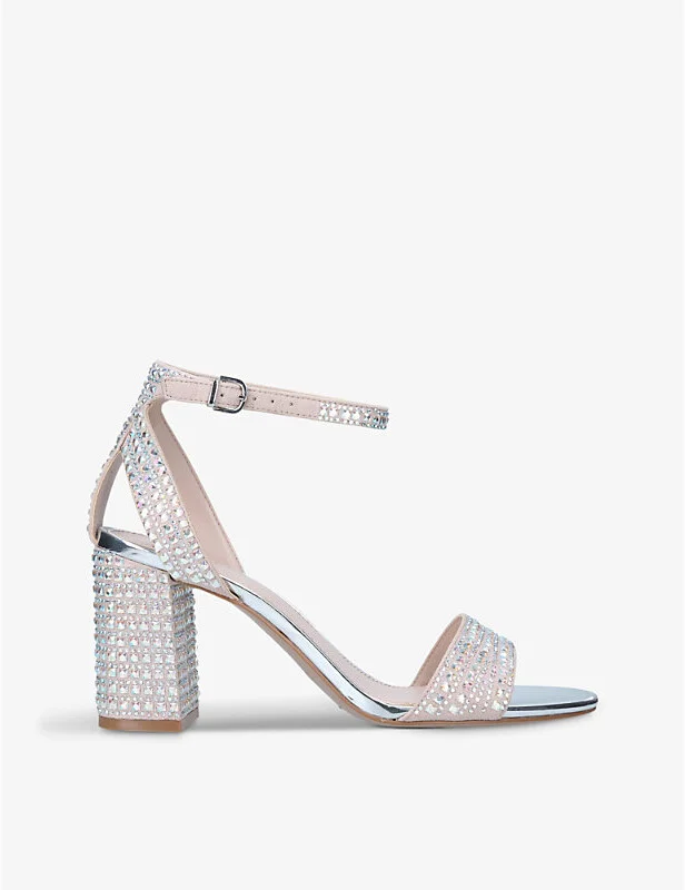 Womens Nude Kianni Embellished Heeled Sandals Eur 41 / 8 Uk Women