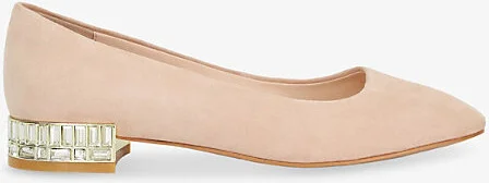 Womens Nude Suede Ballerina Suede Ballet Flats Eur 37 / 4 Uk Women