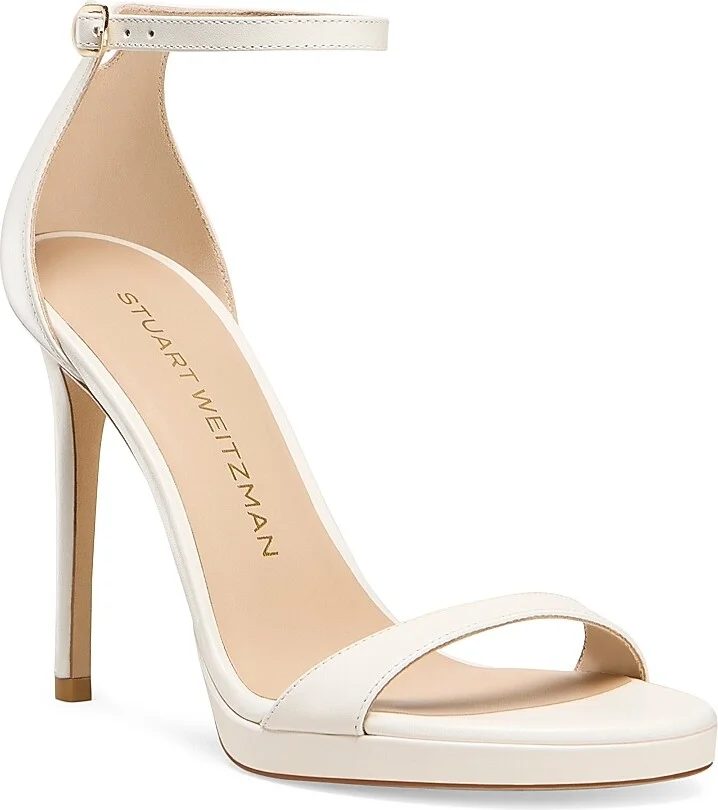 Women's Nudist 100MM Leather Sandals - Cream - Size 10 - Image 2