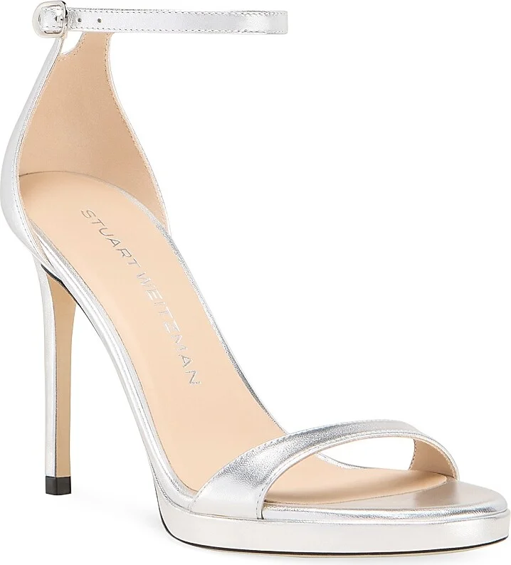 Women's Nudist 100MM Metallic Leather Platform Sandals - Light Gold - Size 10 - Image 5