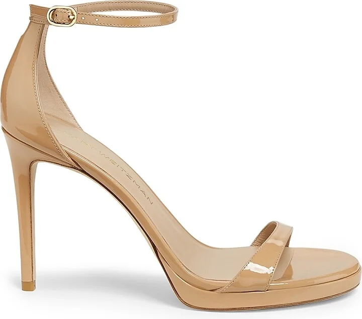 Women's Nudist 100MM Patent Leather Sandals - Adobe - Size 10