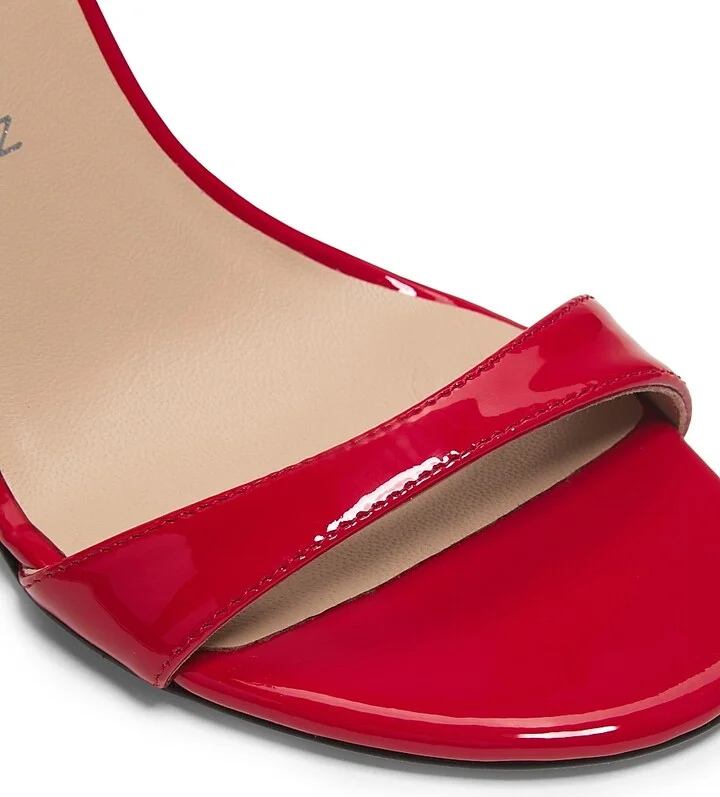 Women's Nudist 100MM Patent Leather Wrap Sandals - Cherry - Size 10 - Image 6