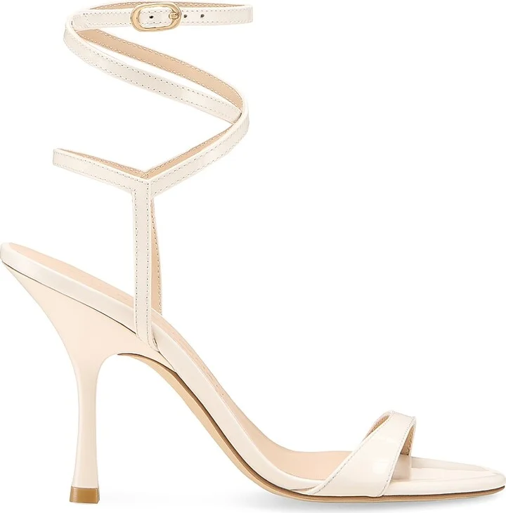 Women's Nudist 100MM Patent Leather Wrap Sandals - Cherry - Size 10 - Image 10
