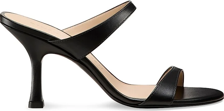 Women's Nudist 85MM Leather Sandals - Black - Size 10