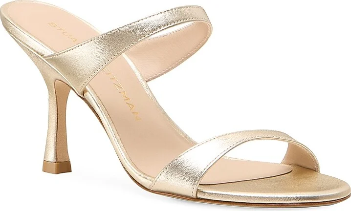 Women's Nudist 85MM Leather Sandals - Light Gold - Size 10 - Image 2