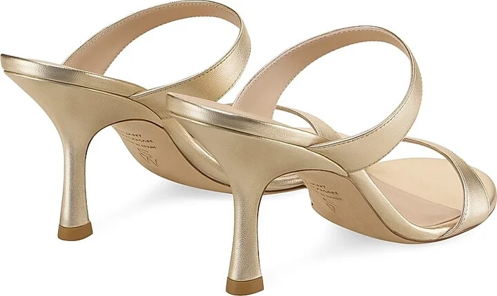 Women's Nudist 85MM Leather Sandals - Light Gold - Size 10 - Image 3