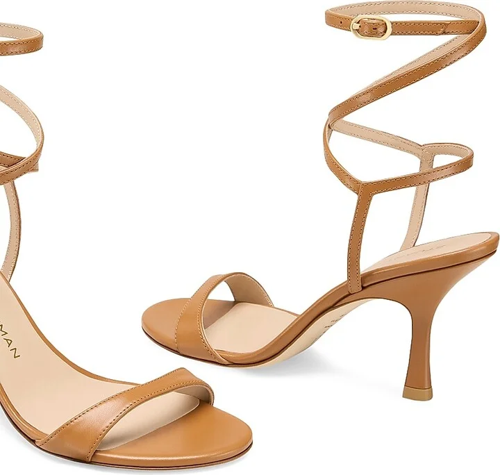Women's Nudist 85MM Leather Wrap Sandals - Machiato - Size 10 - Image 4