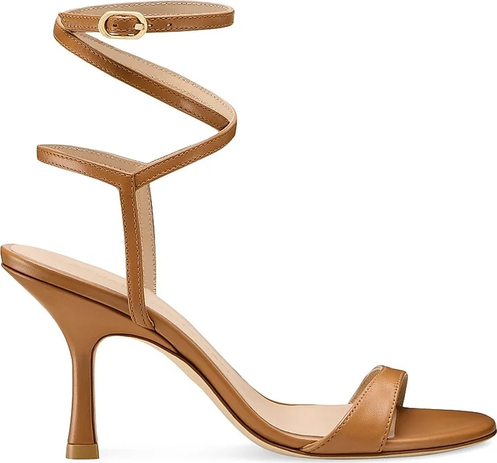 Women's Nudist 85MM Leather Wrap Sandals - Machiato - Size 10