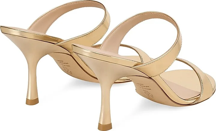 Women's Nudist 85MM Patent Leather Sandals - Platino - Size 10 - Image 3