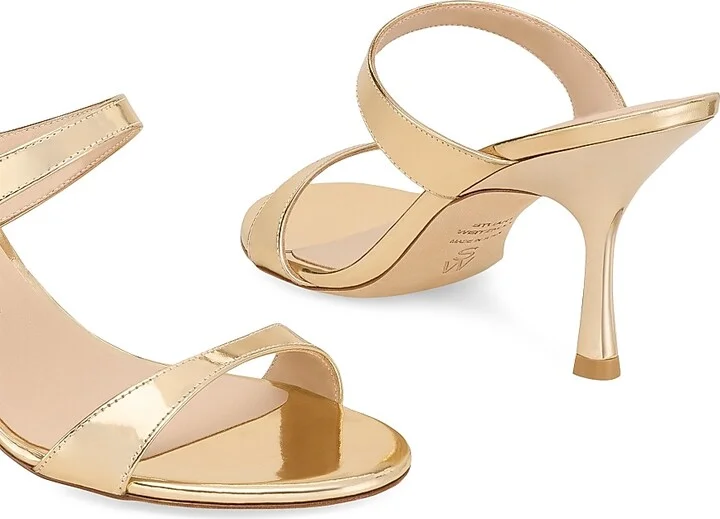 Women's Nudist 85MM Patent Leather Sandals - Platino - Size 10 - Image 4