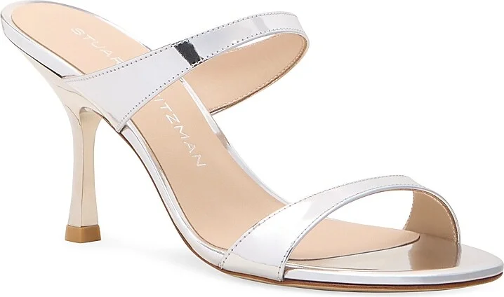 Women's Nudist 85MM Patent Leather Sandals - Platino - Size 10 - Image 5