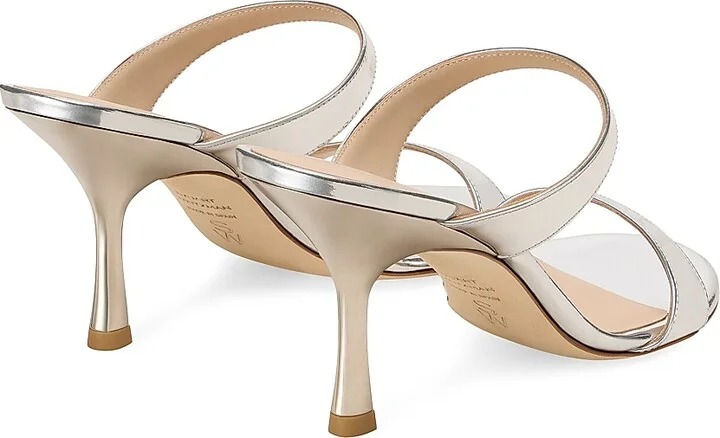 Women's Nudist 85MM Patent Leather Sandals - Platino - Size 10 - Image 6