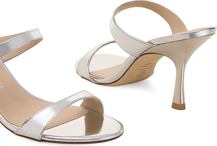 Women's Nudist 85MM Patent Leather Sandals - Platino - Size 10 - Image 7