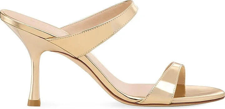 Women's Nudist 85MM Patent Leather Sandals - Platino - Size 10