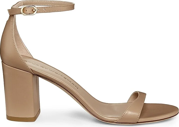 Women's Nudist Block 75MM Leather Sandals - Adobe - Size 10