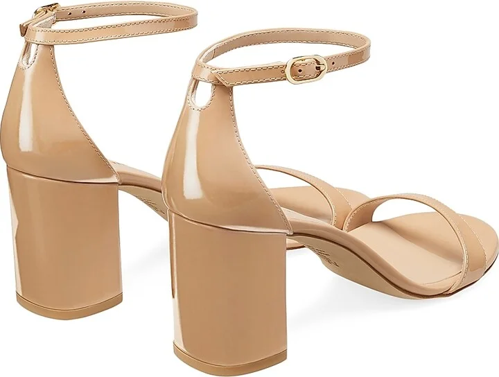 Women's Nudist Block 75MM Patent Leather Sandals - Adobe - Size 10 - Image 3
