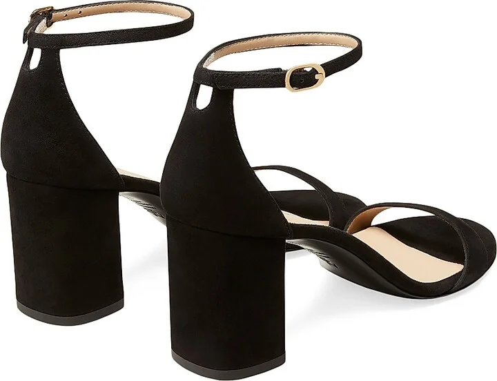 Women's Nudist Block 75MM Suede Sandals - Black - Size 6 - Image 3