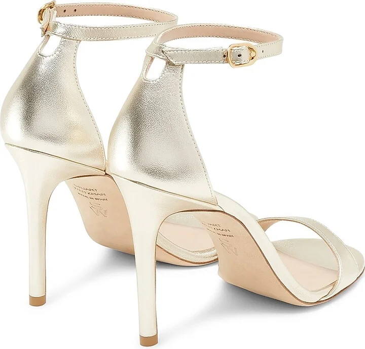 Women's Nudist II 100MM Metallic Leather Sandals - Light Gold - Size 10 - Image 3