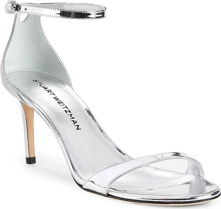 Women's Nudist II 75MM Leather Sandals - Silver - Size 10.5 - Image 2