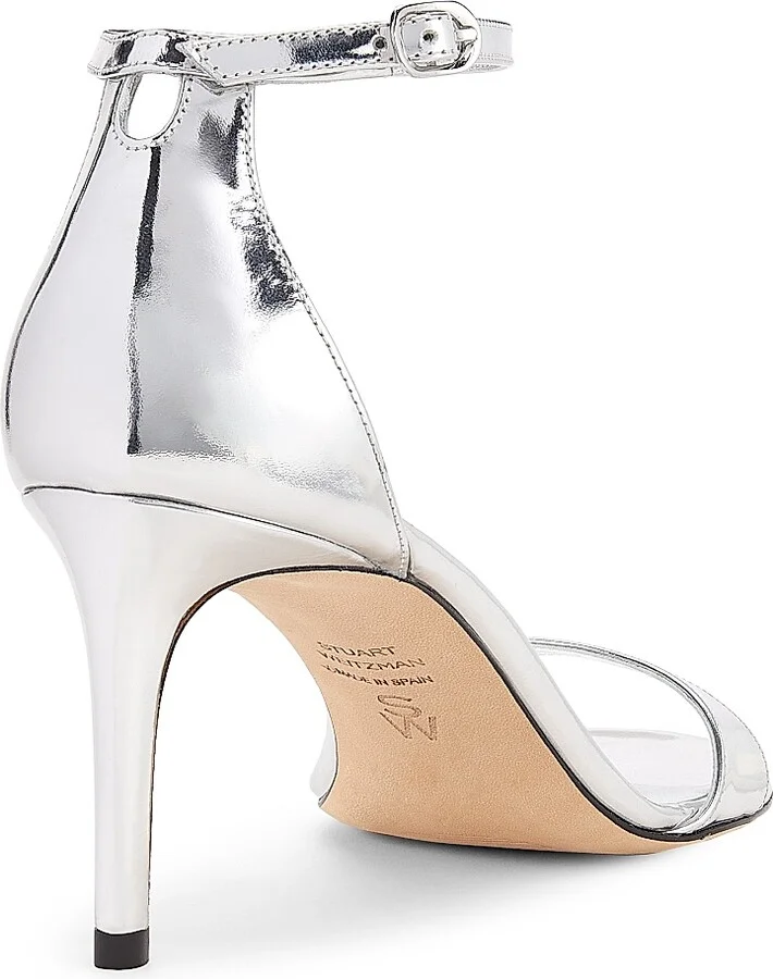 Women's Nudist II 75MM Leather Sandals - Silver - Size 10.5 - Image 3