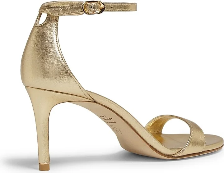 Women's Nudist II 75MM Metallic Leather Sandals - Golden - Size 11 - Image 3