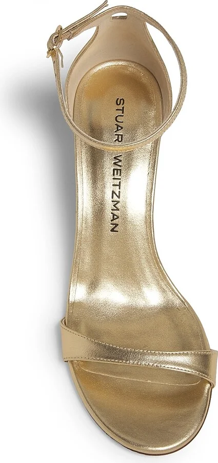 Women's Nudist II 75MM Metallic Leather Sandals - Golden - Size 11 - Image 4