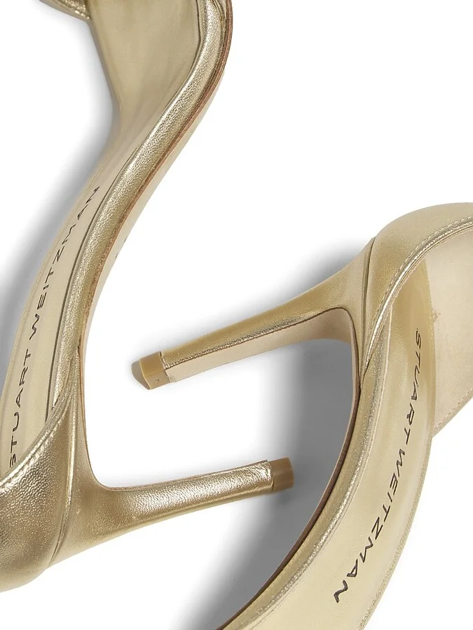 Women's Nudist II 75MM Metallic Leather Sandals - Golden - Size 11 - Image 6