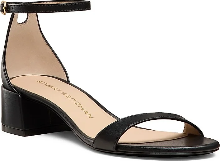 Women's Nudist Leather 35MM Block Sandals - Black - Size 11 - Image 2